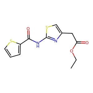 Ethyl 2-[2-(thiophene-2-amido)-1,3-thiazol-4-yl]acetate structure
