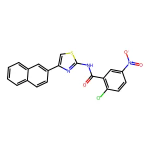 2-chloro-N-(4-naphthalen-2-yl-1,3-thiazol-2-yl)-5-nitrobenzamide structure