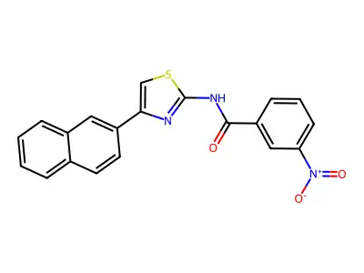 N-(4-(naphthalen-2-yl)thiazol-2-yl)-3-nitrobenzamide structure