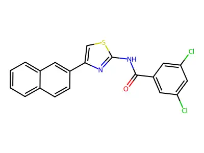 3,5-dichloro-N-(4-(naphthalen-2-yl)thiazol-2-yl)benzamide structure