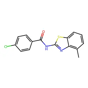 4-chloro-N-(4-methyl-1,3-benzothiazol-2-yl)benzamide structure
