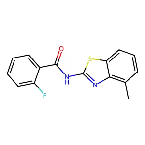2-fluoro-N-(4-methyl-1,3-benzothiazol-2-yl)benzamide structure