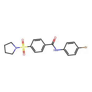 N-(4-bromophenyl)-4-(pyrrolidin-1-ylsulfonyl)benzamide structure