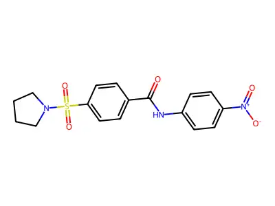 N-(4-nitrophenyl)-4-(pyrrolidin-1-ylsulfonyl)benzamide structure