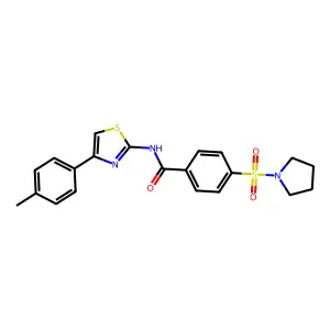 4-(pyrrolidin-1-ylsulfonyl)-N-(4-(p-tolyl)thiazol-2-yl)benzamide structure