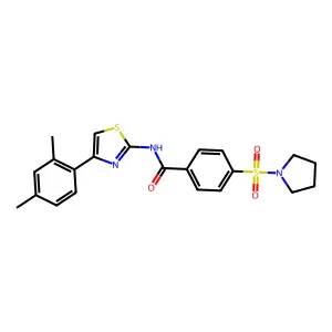 N-(4-(2,4-dimethylphenyl)thiazol-2-yl)-4-(pyrrolidin-1-ylsulfonyl)benzamide structure