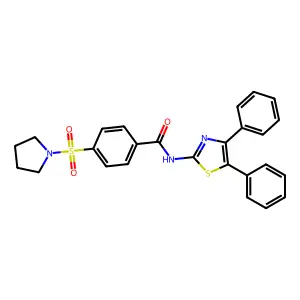 N-(4,5-diphenyl-1,3-thiazol-2-yl)-4-(1-pyrrolidinylsulfonyl)benzamide structure