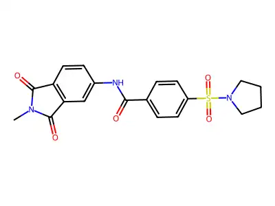 N-(2-methyl-1,3-dioxoisoindolin-5-yl)-4-(pyrrolidin-1-ylsulfonyl)benzamide structure