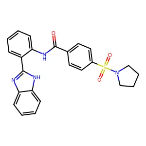 N-[2-(1H-1,3-benzodiazol-2-yl)phenyl]-4-(pyrrolidine-1-sulfonyl)benzamide structure