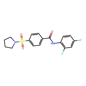 N-(2,4-difluorophenyl)-4-pyrrolidin-1-ylsulfonylbenzamide structure