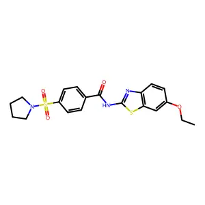 N-(6-ethoxybenzo[d]thiazol-2-yl)-4-(pyrrolidin-1-ylsulfonyl)benzamide structure