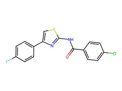 4-chloro-N-[4-(4-fluorophenyl)-1,3-thiazol-2-yl]benzamide structure