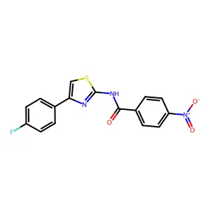 N-[4-(4-fluorophenyl)-1,3-thiazol-2-yl]-4-nitrobenzamide structure