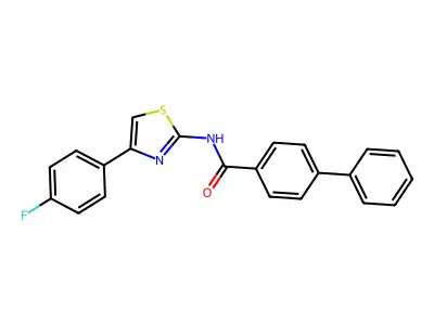 N-[4-(4-fluorophenyl)-1,3-thiazol-2-yl]-4-phenylbenzamide structure