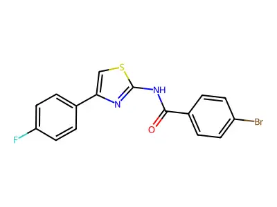4-bromo-N-[4-(4-fluorophenyl)-1,3-thiazol-2-yl]benzamide structure