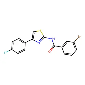3-bromo-N-[4-(4-fluorophenyl)-1,3-thiazol-2-yl]benzamide structure