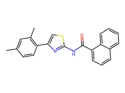 N-[4-(2,4-dimethylphenyl)-1,3-thiazol-2-yl]naphthalene-1-carboxamide structure
