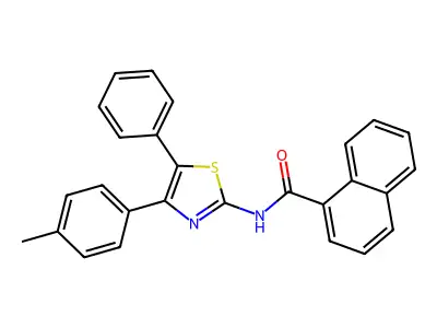 N-[4-(4-methylphenyl)-5-phenyl-1,3-thiazol-2-yl]naphthalene-1-carboxamide structure