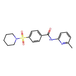 N-(6-methylpyridin-2-yl)-4-piperidin-1-ylsulfonylbenzamide structure
