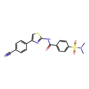 N-[4-(4-cyanophenyl)-1,3-thiazol-2-yl]-4-(dimethylsulfamoyl)benzamide structure