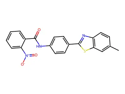 N-[4-(6-methyl-1,3-benzothiazol-2-yl)phenyl]-2-nitrobenzamide structure