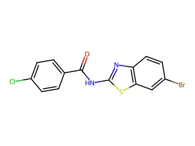 N-(6-bromo-1,3-benzothiazol-2-yl)-4-chlorobenzamide structure