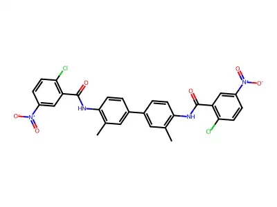 2-CHLORO-N-[4'-(2-CHLORO-5-NITROBENZAMIDO)-3,3'-DIMETHYL-[1,1'-BIPHENYL]-4-YL]-5-NITROBENZAMIDE structure