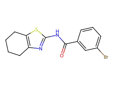 3-bromo-N-(4,5,6,7-tetrahydro-1,3-benzothiazol-2-yl)benzamide structure