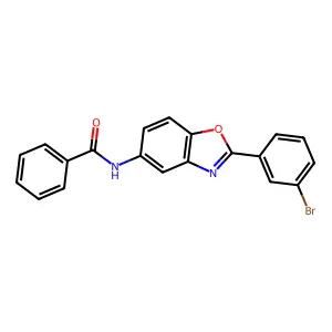 N-[2-(3-bromophenyl)-1,3-benzoxazol-5-yl]benzamide structure