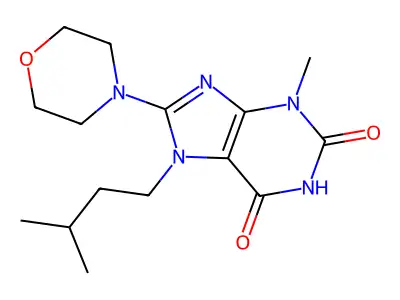 3-Methyl-7-(3-methylbutyl)-8-morpholin-4-ylpurine-2,6-dione structure