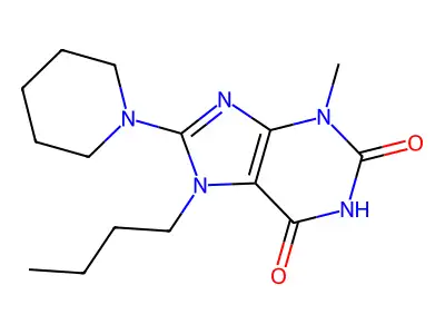 7-Butyl-3-methyl-8-piperidin-1-ylpurine-2,6-dione structure