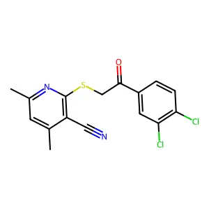 2-{[2-(3,4-Dichlorophenyl)-2-oxoethyl]sulfanyl}-4,6-dimethylnicotinonitrile structure