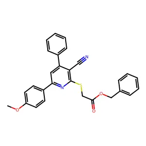 Benzyl {[3-cyano-6-(4-methoxyphenyl)-4-phenyl-2-pyridinyl]sulfanyl}acetate structure