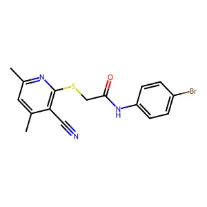 N-(4-bromophenyl)-2-[(3-cyano-4,6-dimethylpyridin-2-yl)sulfanyl]acetamide structure