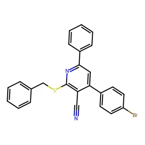 2-Benzylsulfanyl-4-(4-bromophenyl)-6-phenylpyridine-3-carbonitrile structure