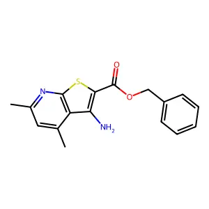 Benzyl 3-amino-4,6-dimethylthieno[2,3-b]pyridine-2-carboxylate structure