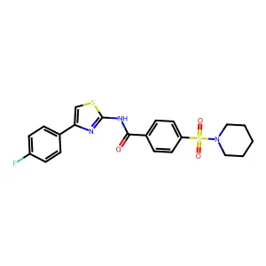 N-[4-(4-fluorophenyl)-1,3-thiazol-2-yl]-4-(piperidinosulfonyl)benzamide structure