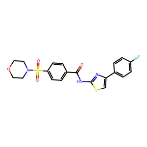N-[4-(4-fluorophenyl)-1,3-thiazol-2-yl]-4-morpholin-4-ylsulfonylbenzamide structure