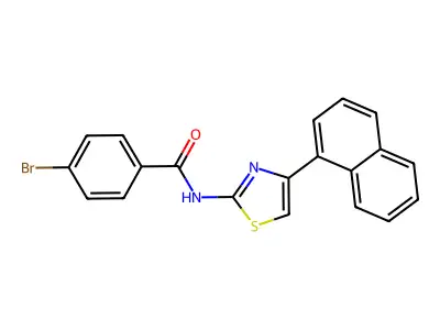 4-bromo-N-(4-naphthalen-1-yl-1,3-thiazol-2-yl)benzamide structure