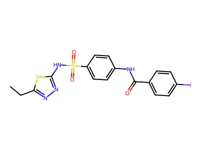 N-{4-[(5-ethyl-1,3,4-thiadiazol-2-yl)sulfamoyl]phenyl}-4-iodobenzamide structure