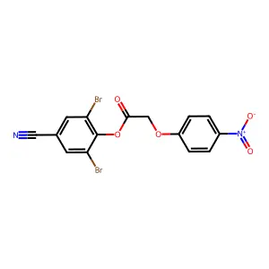 2,6-Dibromo-4-cyanophenyl 2-(4-nitrophenoxy)acetate structure
