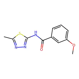 3-methoxy-N-(5-methyl-1,3,4-thiadiazol-2-yl)benzamide structure