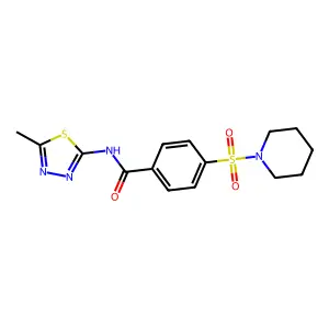 N-(5-methyl-1,3,4-thiadiazol-2-yl)-4-piperidin-1-ylsulfonylbenzamide structure