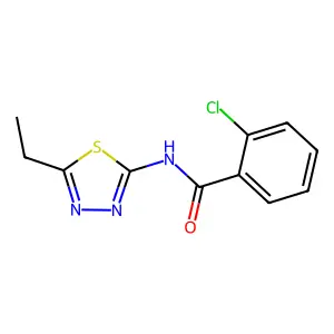 2-chloro-N-(5-ethyl-1,3,4-thiadiazol-2-yl)benzamide structure
