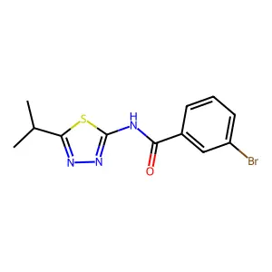 3-bromo-N-[5-(propan-2-yl)-1,3,4-thiadiazol-2-yl]benzamide structure