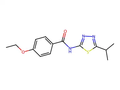 4-ethoxy-N-(5-isopropyl-1,3,4-thiadiazol-2-yl)benzamide structure