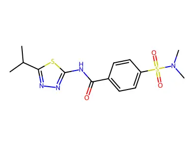 4-(dimethylsulfamoyl)-N-(5-propan-2-yl-1,3,4-thiadiazol-2-yl)benzamide structure