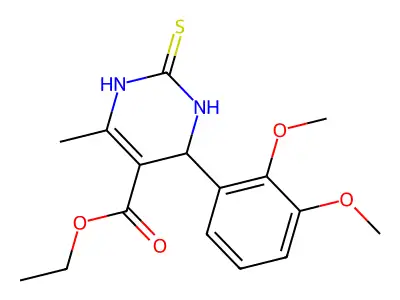 ethyl 4-(2,3-dimethoxyphenyl)-6-methyl-2-thioxo-1,2,3,4-tetrahydropyrimidine-5-carboxylate structure
