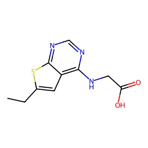 (6-Ethyl-thieno[2,3-d]pyrimidin-4-ylamino)-acetic acid structure