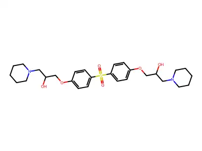 3,3'-[Sulfonylbis(benzene-4,1-diyloxy)]bis[1-(piperidin-1-yl)propan-2-ol] structure